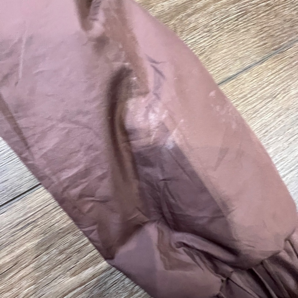 Story On Women's Color Block Faux Shearling Cropped Bomber Jacket Sz S Mauve - Picture 8 of 10